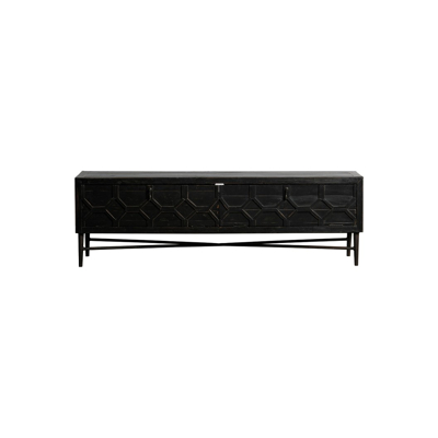 Afbeelding van Bequest tv meubel hout zwart 160 cm
