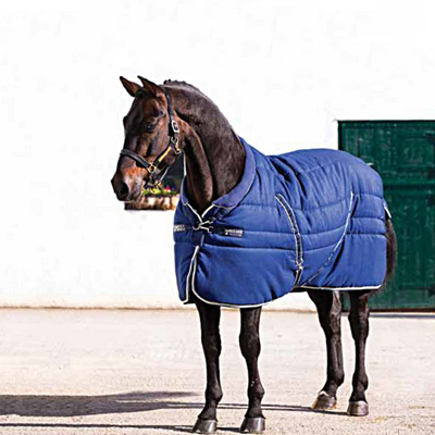 Image de Horseware Products LTD Écurie confortable Rambo / Marine Beige Longueur du dos: 80 cm &amp; bas 122