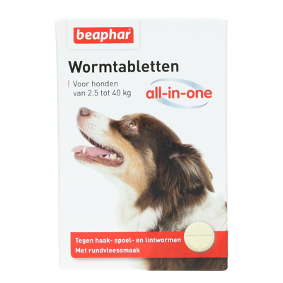 Afbeelding van Beaphar Wormtabletten All in One hond (2,5 40kg) 4 Tabletten