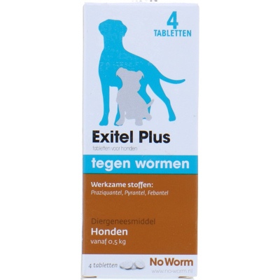 Afbeelding van No Worm Exitel Plus Hond Vanaf 0.5 Kg Anti wormenmiddel 4 tab
