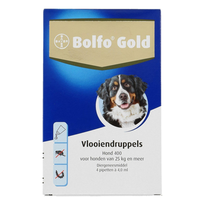 Afbeelding van Bolfo Gold Hond 400 Anti vlooienmiddel 4 stuks 25 40 Kg