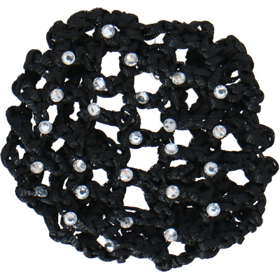 Afbeelding van BR Knotnet met Grote Mazen en Diamantstenen Zwart