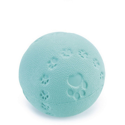 Afbeelding van Rubberen speelbal met pieper mint 7,5 cm