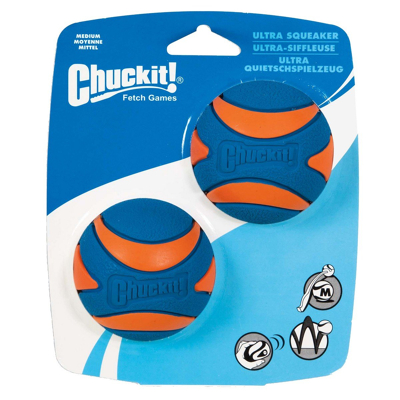 Afbeelding van Chuckit Ultra Squeaker Ball Blauw&amp;Oranje Hondenspeelgoed S