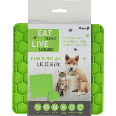 Image de Eat Slow Live Longer Lick Mat Relax Vert