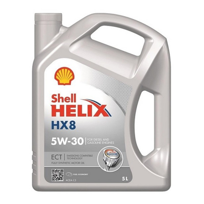 Billede af Shell Helix HX8 ECT 5W 30 5l Motorolie 550048100 AUDI: Cabriolet B4, A1 Hatchback, Q2, VOLKSWAGEN: Touran I, Golf 7, Passat B8 Sedan, SEAT: Toledo 4