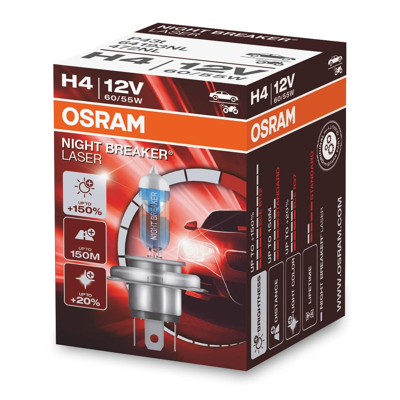 Afbeelding van Osram H4 Halogeenlamp 12V 60/55W P43t Night Breaker Laser