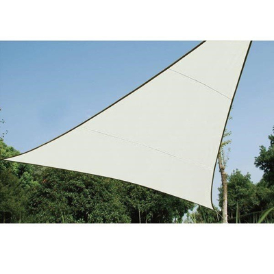 Afbeelding van Schaduwdoek driehoek Perel 5 x meter (Waterafstotend, Crème)