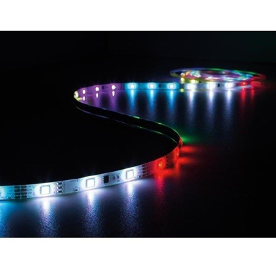 Afbeelding van LED strip met voeding Perel 5 meter (Flexibel, 12V, Animaties, 150 LEDs, RGB)