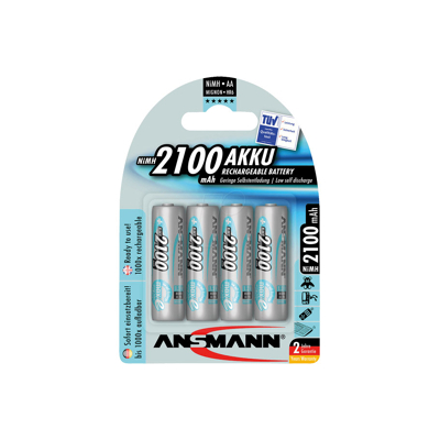 Afbeelding van Ansmann Batterijen NiMH Accu Mignon AA 2100 mAh 4 stuks