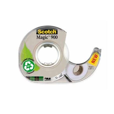 Afbeelding van Plakband Magic Tape A Greener Choice, Ft 19 Mm, 20 M, Op Dispenser Van 100 % Gerecycleerd Plastic