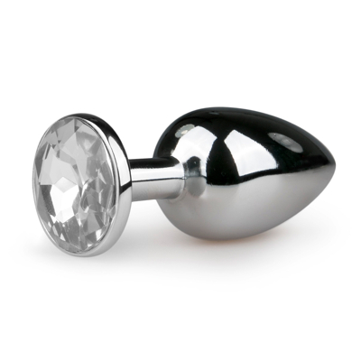 Afbeelding van Zilveren Buttplug Met Diamant Levensecht Gevoel