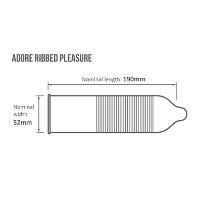 Afbeelding van Pasante Adore Ribbed Pleasure condooms 144 stuks
