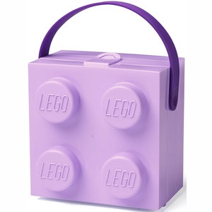 Afbeelding van Lunchbox LEGO Brick 4 Met Handvat Paars