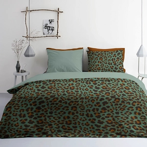 Afbeelding van Dekbedovertrek Byrklund Lazy Leopard Groen Katoen 140 x 200 / 220 cm 1 Persoons