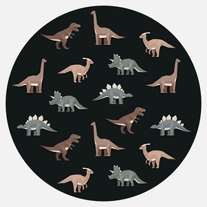 Afbeelding van Behangcirkel Studio Ditte Dinosaurus Donker (95 cm)