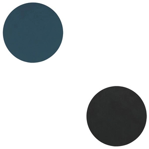 Afbeelding van Onderzetter Lind DNA Glass Mat Double Circle Nupo Dark Blue Black (Set van 4)