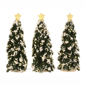 Afbeelding van Luville Snowy Conifer With Lights Battery Operated (3 Pieces)