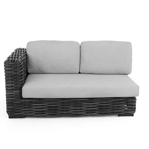 Afbeelding van Loungeset Module Applebee Elements XL Black Wash Lounge Sofa Rechts 160 Wicker Pebble Grey