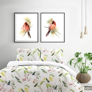 Afbeelding van Dekbedovertrek Papillon Burung Multi Katoen 200 x / 220 cm 2 Persoons