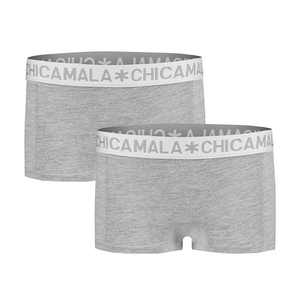 Afbeelding van Boxershort Chicamala Girls Solid Grey (2 Delig) Maat 134 / 140