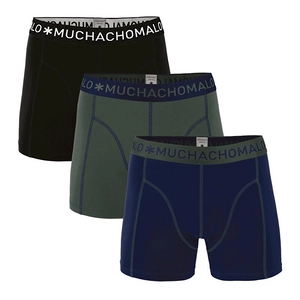 Afbeelding van Boxershort Muchachomalo Boys Solid Deep blue Black (3 Delig) Maat 146 / 152