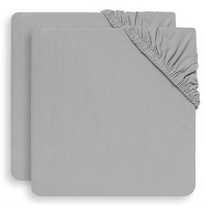 Afbeelding van Hoeslaken Jollein Jersey Soft Grey (2Pack) 40 x 80/90 cm