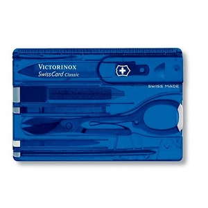 Afbeelding van SwissCard 10 Functies Transparant Blauw Victorinox