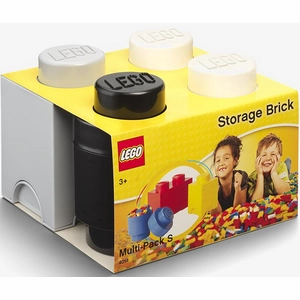 Afbeelding van Opbergbox LEGO Brick Set Wit Grijs Zwart (3 Delig)
