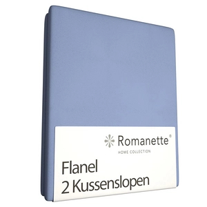 Afbeelding van Kussenslopen Romanette Lichtblauw (Flanel) (set van 2)