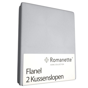 Afbeelding van Kussenslopen Romanette Lichtgrijs (Flanel) (set van 2)