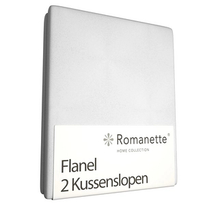 Afbeelding van Kussenslopen Romanette Wit (Flanel) (set van 2)