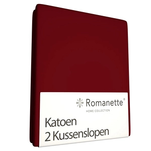 Afbeelding van Kussenslopen Romanette Bordeaux Rood (Katoen) (set van 2)