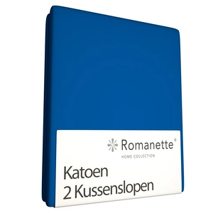 Afbeelding van Kussenslopen Romanette Kobalt Blauw (Katoen) (set van 2)
