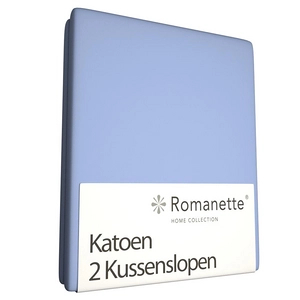 Afbeelding van Kussenslopen Romanette Lichtblauw (Katoen) (set van 2)
