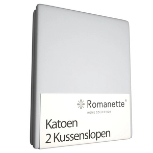 Afbeelding van Kussenslopen Romanette Lichtgrijs (Katoen) (set van 2)