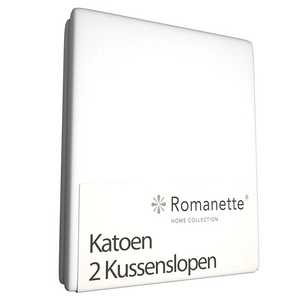 Afbeelding van Kussenslopen Romanette Wit (Katoen) (set van 2)