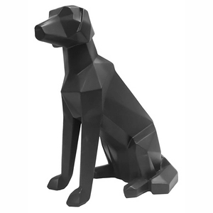 Afbeelding van Pt Beeld Origami Hond Zittend Zwart 23,3x25,4cm