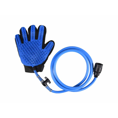 Obrázek Čistící rukavice FLAMINGO s hadicím k připojení na vodu modrá 22x2,3x225cm