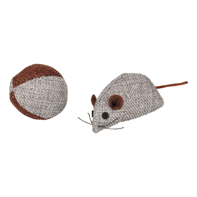 Obrázek Hračka pro kočky FLAMINGO Juns myš a míček šedý 8cm