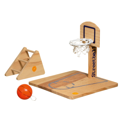 Afbeelding van Flamingo Vogelspeelplaats Basketbal Vogelspeelgoed 20x20x20 cm Houtkleur