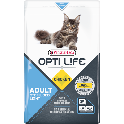 Afbeelding van Opti Life Cat Sterilised/Light Kip Kattenvoer 2.5 kg