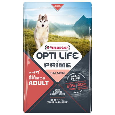 Afbeelding van Opti Life Prime Adult All Breeds Zalm Hondenvoer 2.5 kg Graanvrij