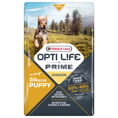 Afbeelding van Opti Life Prime Puppy All Breeds Kip Hondenvoer 2.5 kg Graanvrij