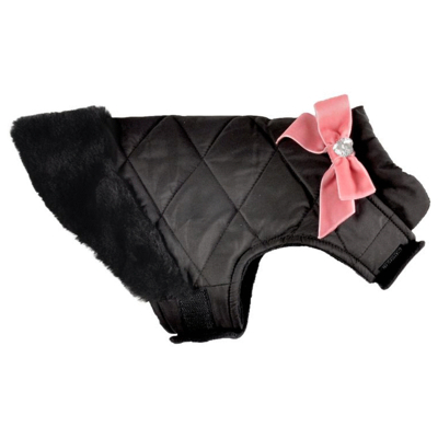 Afbeelding van Flamingo Jas Lolita Zwart Hondenkleding A:20 B:24 26 C:36 38 cm