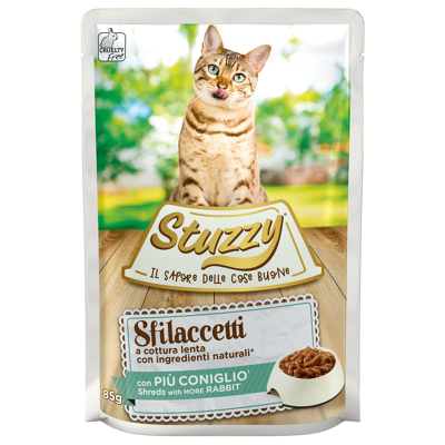 Afbeelding van Stuzzy Maaltijdzakjes Sfilaccetti 85 g Kattenvoer Konijn