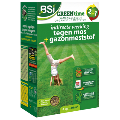 Afbeelding van Bsi Top Gazon Green Time 2 In 1 40 m2 Gazonmeststoffen 4 kg