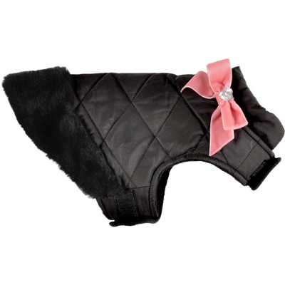 Afbeelding van Flamingo Jas Lolita Zwart Hondenkleding A:25 B:26 28 C:46 48 cm