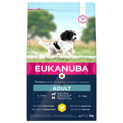 Afbeelding van Eukanuba Active Adult Medium Breed Kip Hondenvoer 3 kg