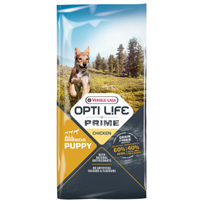 Afbeelding van Opti Life Prime Puppy All Breeds Kip Hondenvoer 12.5 kg Graanvrij